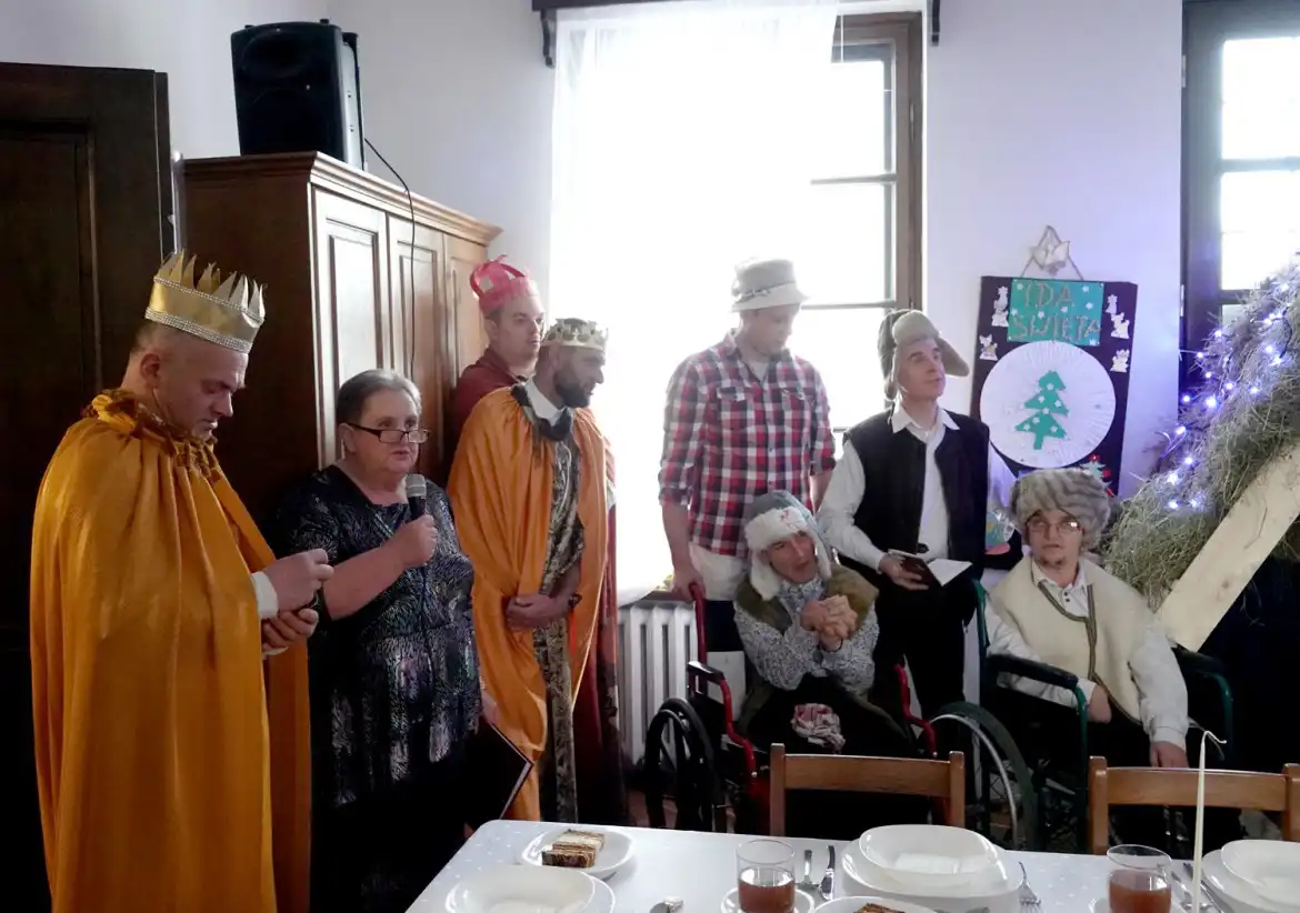 Spotkanie wigilijne w Powiatowym Ośrodku Wsparcia w Zbyszycach