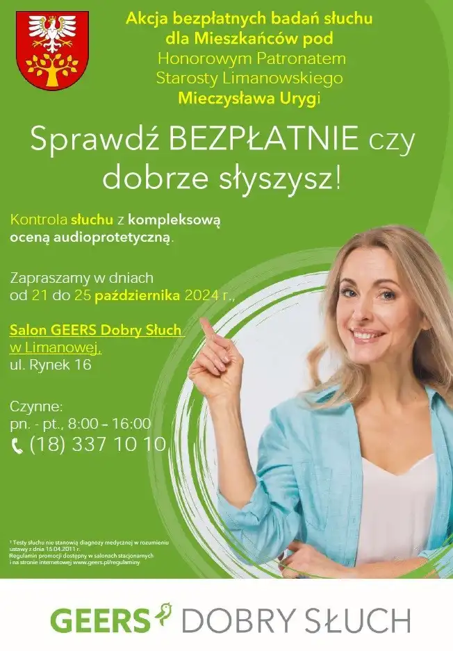 Bezpłatne badania słuchu w Limanowej. Zadbaj o swoje zdrowie