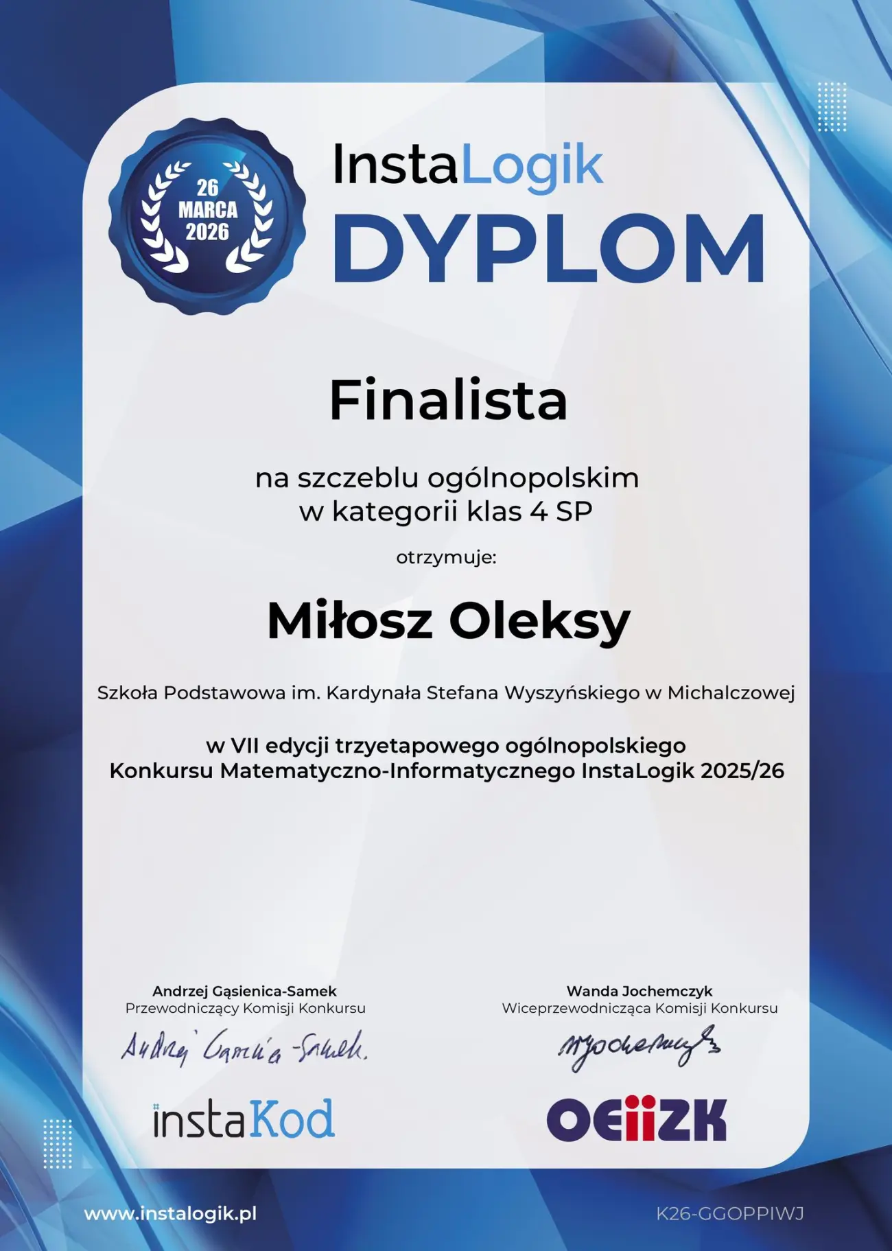 Młodzi informatycy z Michalczowej wśród najlepszych w Polsce