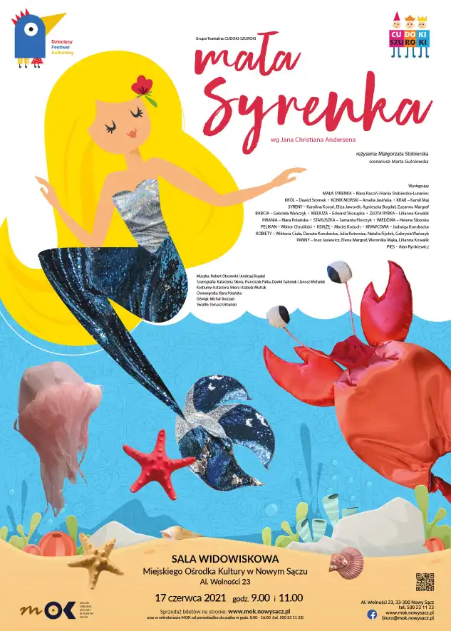 17 czerwca w MOK spektakl Grupy Teatralnej Cudoki-Szuroki - "Mała Syrenka"