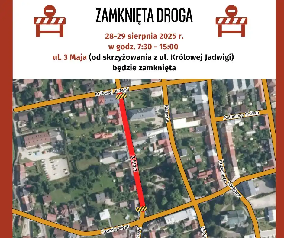 Uwaga kierowcy! Czasowe utrudnienia na ulicy 3 Maja