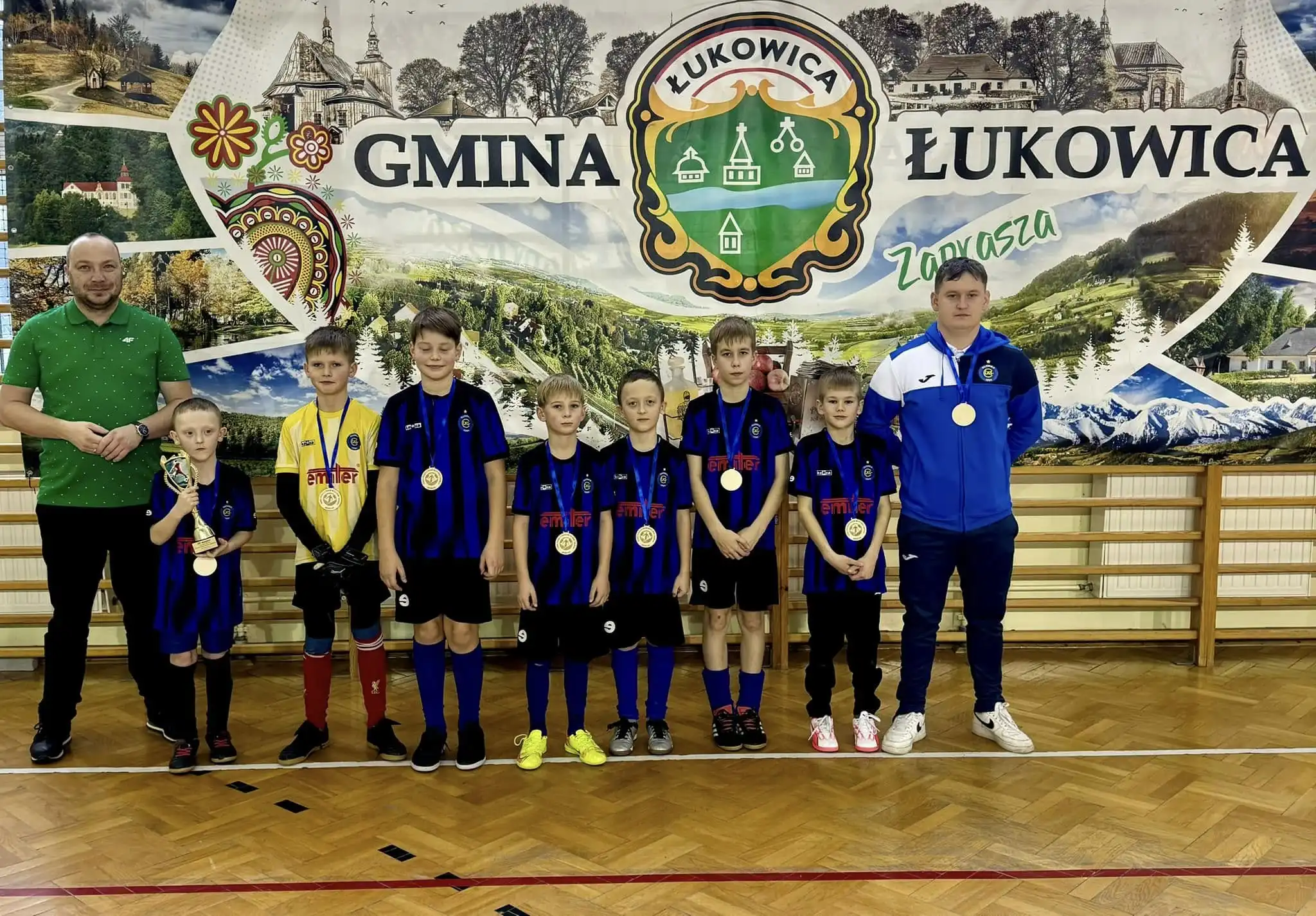 Zimowy Turniej Futsalu „O Puchar Wójta Gminy Łukowica”. Podium rocznika 2014