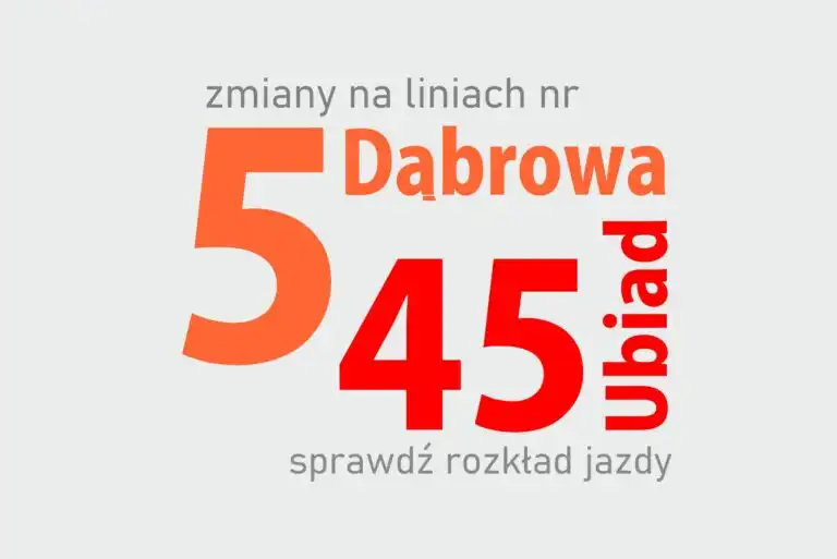 Uwaga! Nowy rozkład jazdy linii nr 5 i nr 45. Dowiedz się, co się zmieni