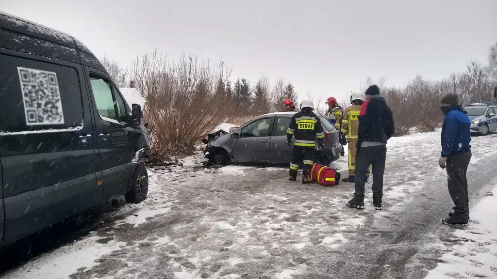 Kraksa na ul. Leśnej w Muszynie