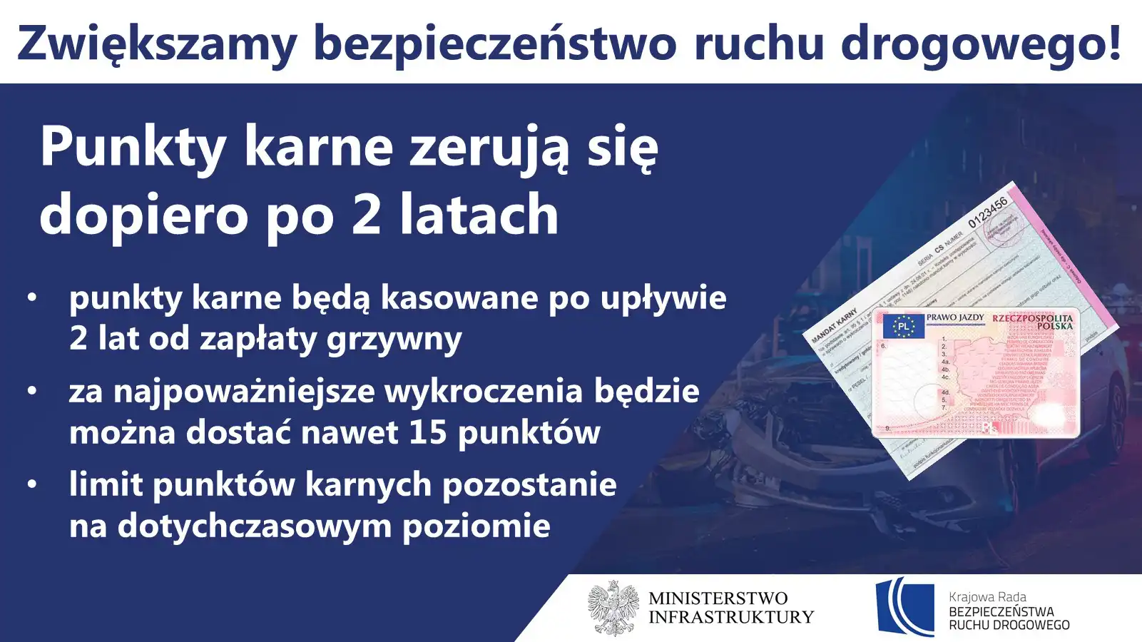 Rząd chce zaostrzenie kar dla sprawców przestępstw i wykroczeń drogowych
