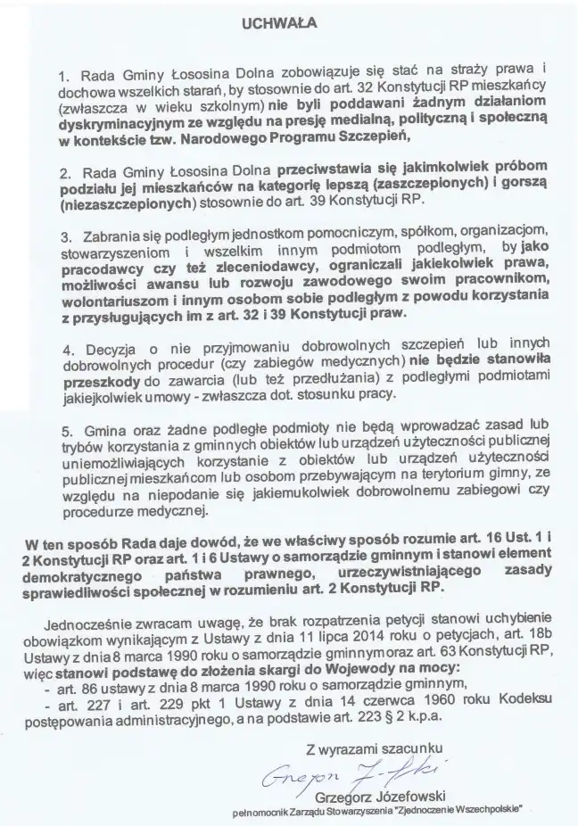 Ruch Narodowy składa kolejne petycje przeciwko segregacji sanitarnej Polaków