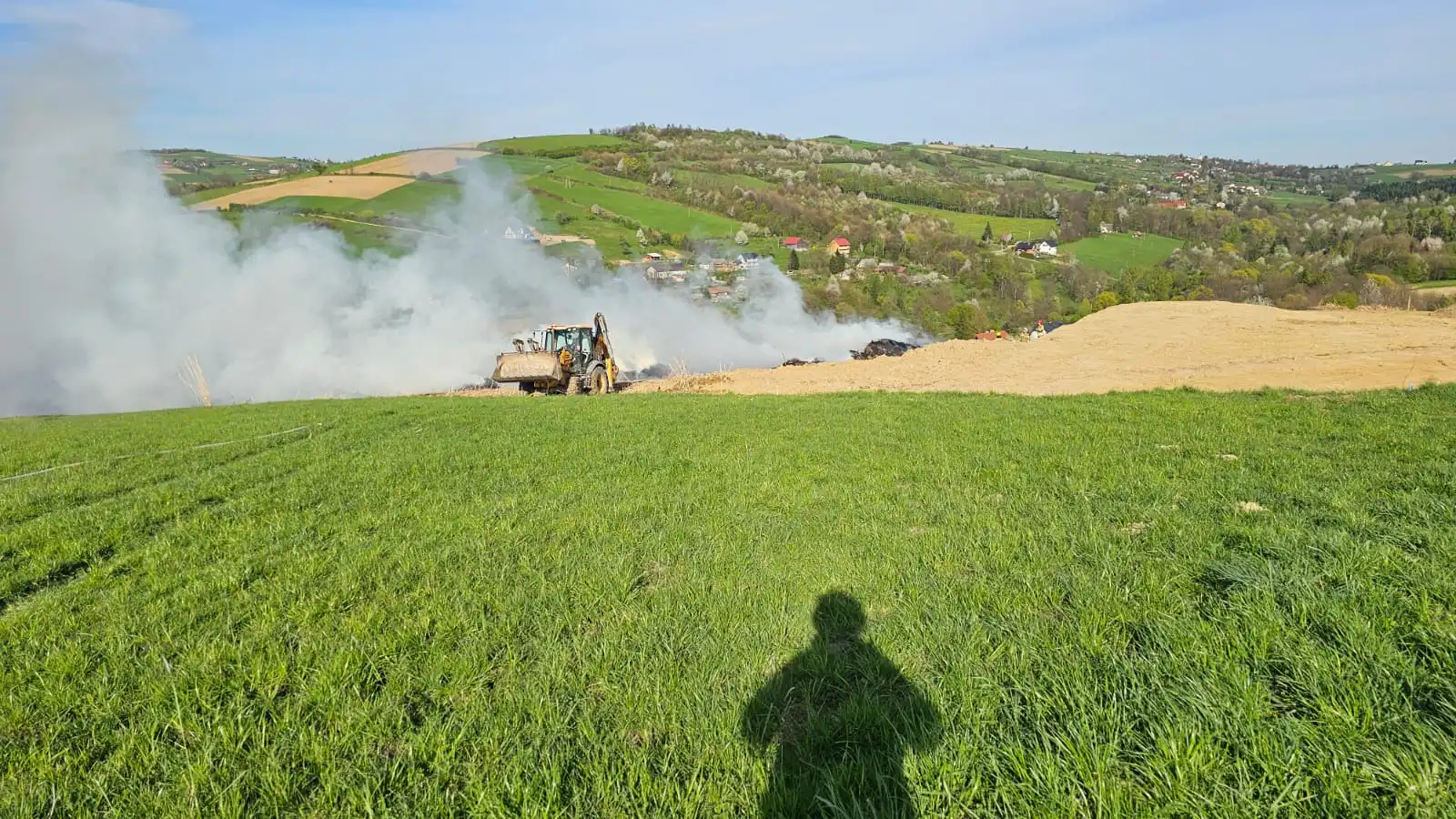 Pożar w Słowikowej. Paliła się trawa energetyczna