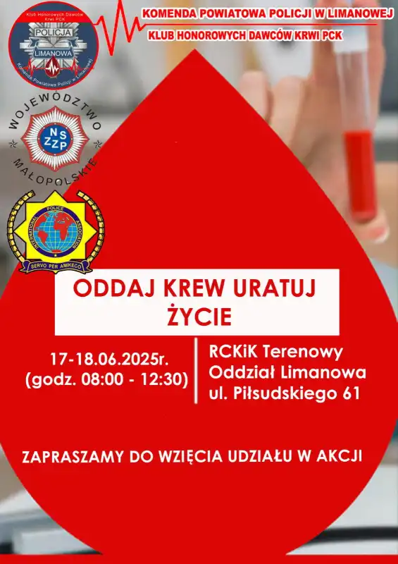 Podaruj życie. Dołącz do akcji zbiórki krwi z Policją