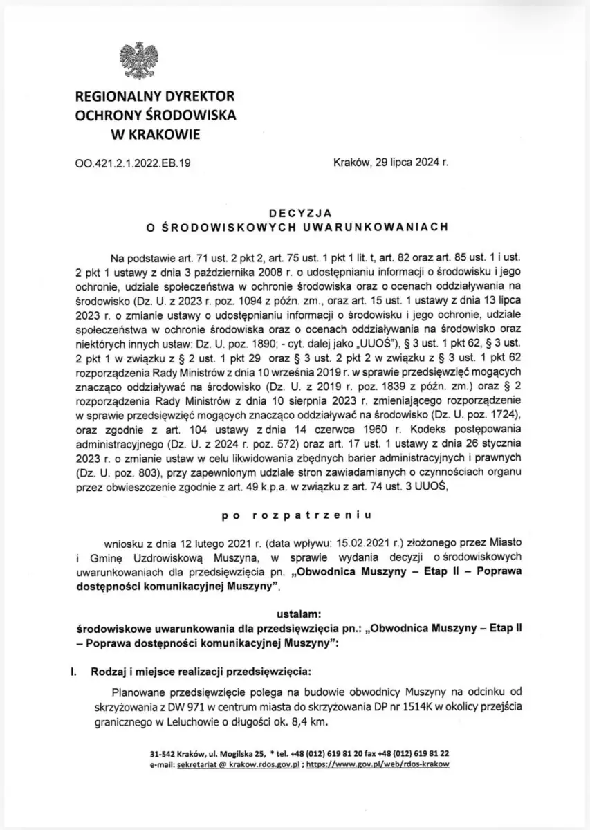 Spór o obwodnicę Muszyny nabiera tempa. W sprawę włącza się Krynica-Zdrój