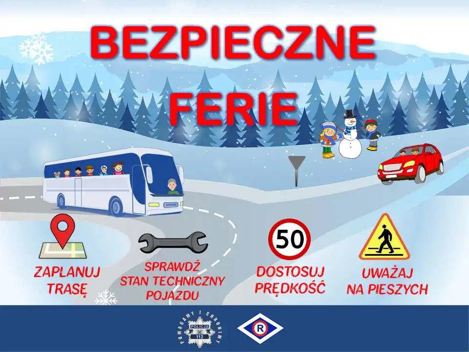Akcja "Bezpieczne Ferie" na drogach w Małopolsce