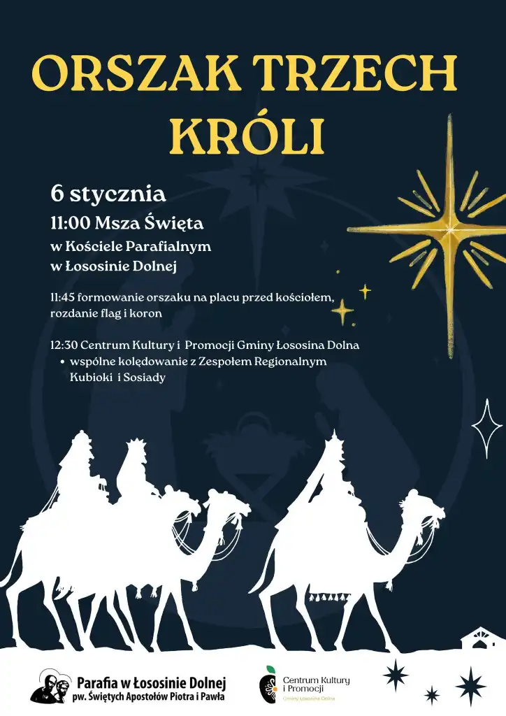 Orszak Trzech Króli w Łososinie Dolnej. Zapraszamy do świętowania