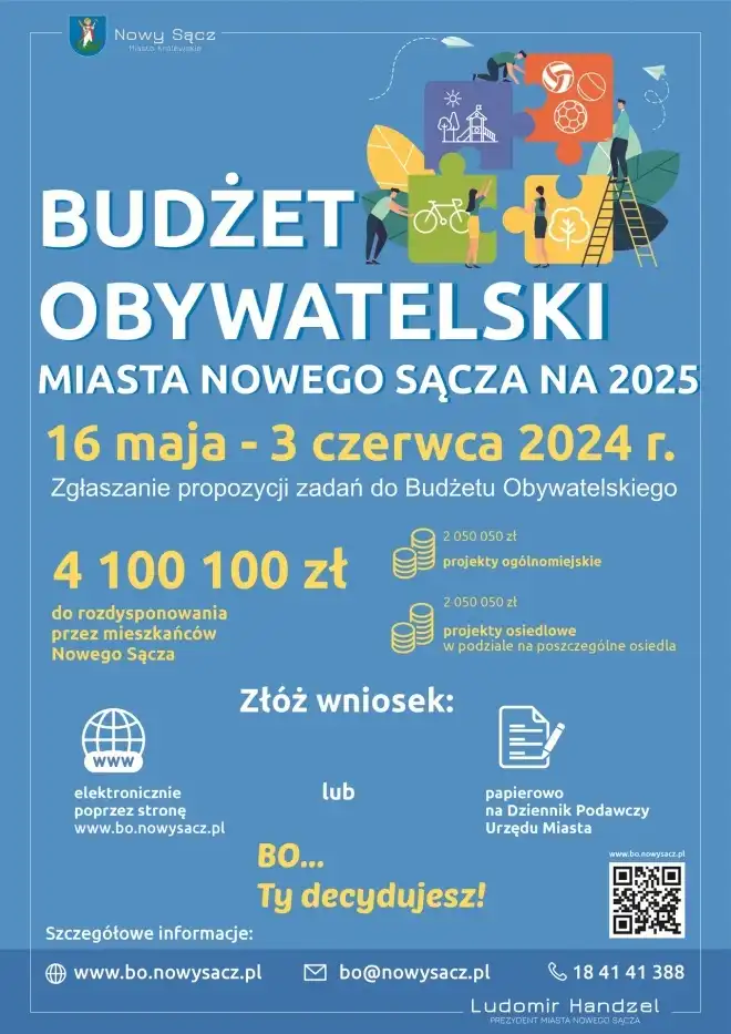 Nowy Sącz: Rozpoczął się nabór projektów w ramach Budżetu Obywatelskiego na rok 2025