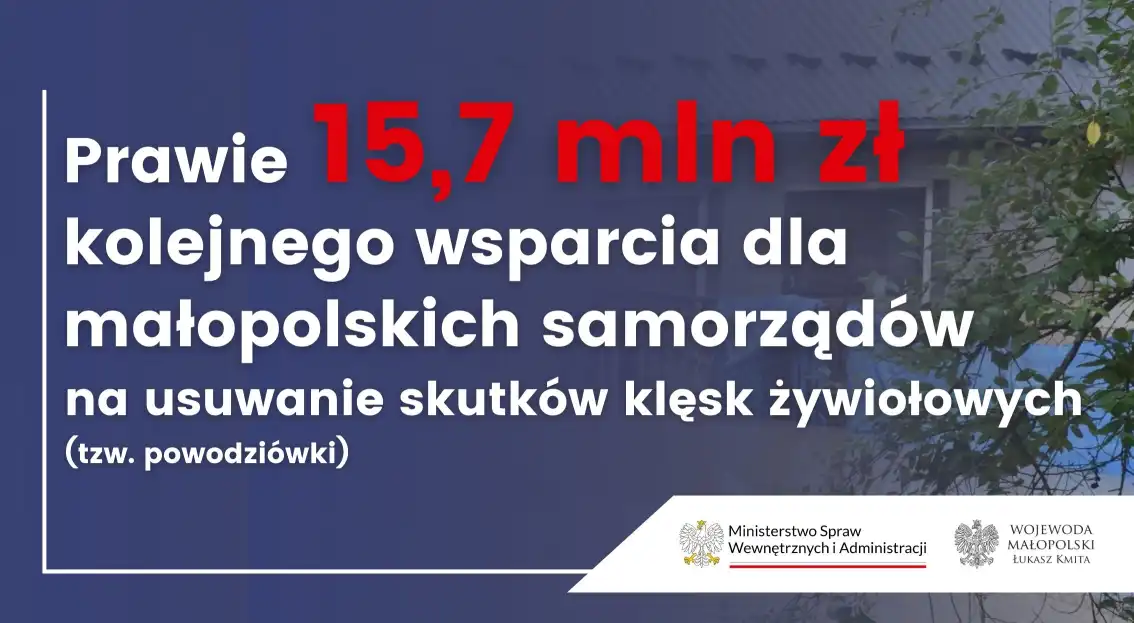 18 małopolskich samorządów z dofinansowaniem na odbudowę infrastruktury komunalnej