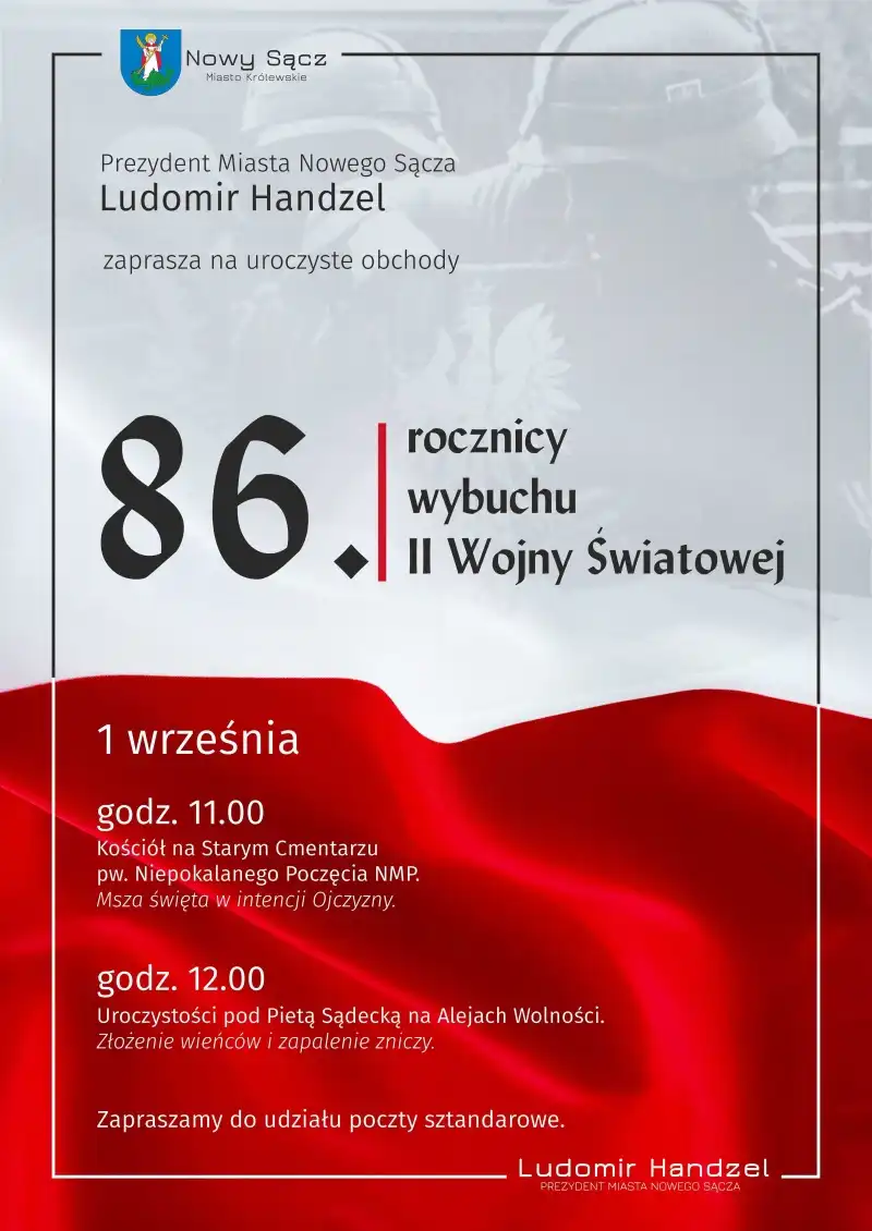 Nowy Sącz upamiętni 86. rocznicę wybuchu II wojny światowej