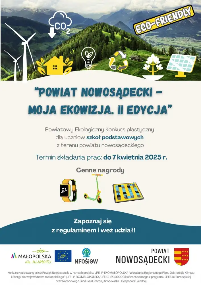 Powiatowy Konkurs Ekologiczny „Powiat nowosądecki – moja EKOwizja. II edycja”. Zaproszenie do twórczego wyobrażenia przyszłości