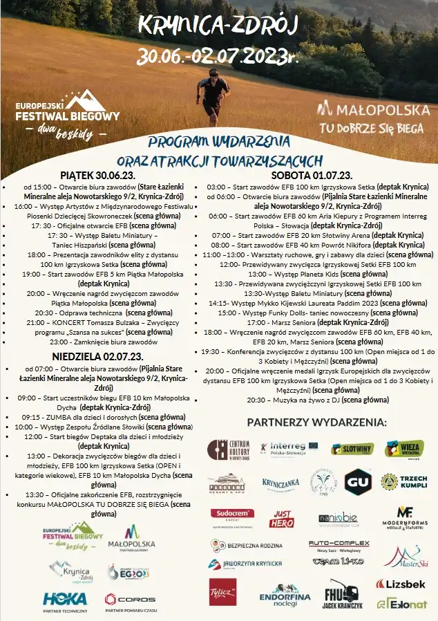 Uwaga! W weekend Festiwal Biegowy w Krynicy-Zdroju. Będą utrudnienia w ruchu