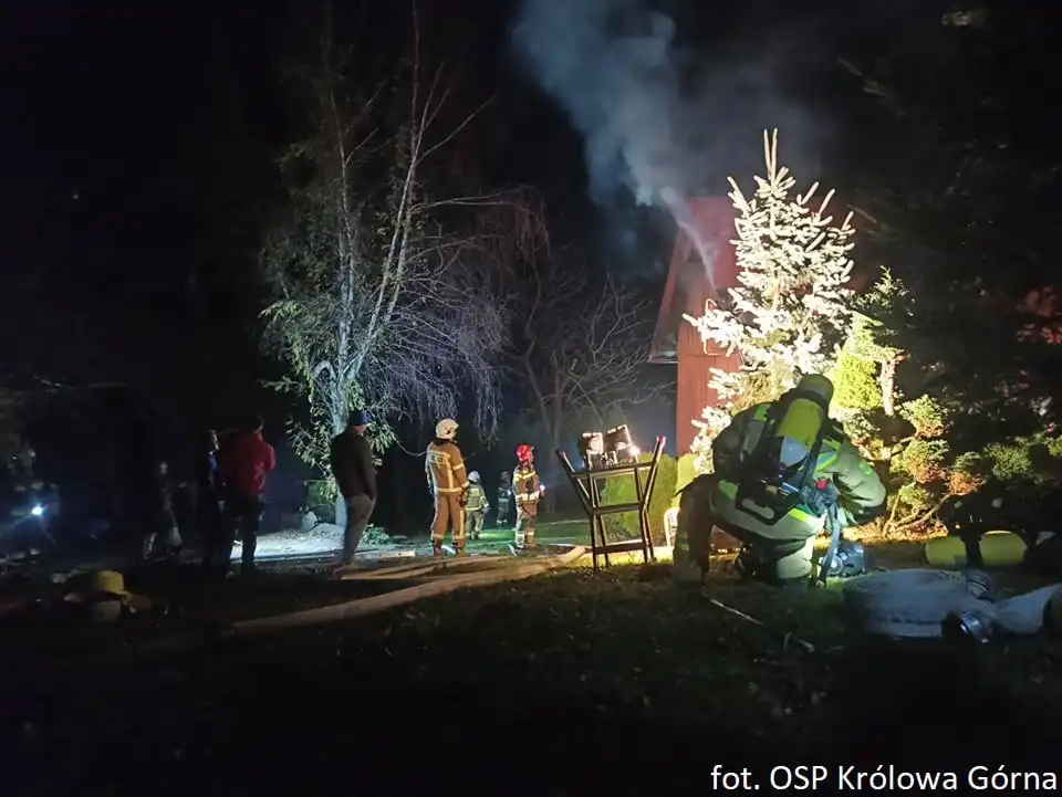 Pożar w Kamionce Wielkiej. Płonął drewniany budynek mieszkalny