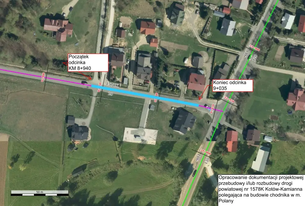 Chodnik w Polanach. Powiat szuka projektanta
