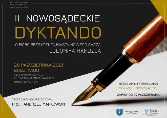 28 października II Nowosądeckie Dyktando o Pióro Prezydenta Miasta Nowego Sącza