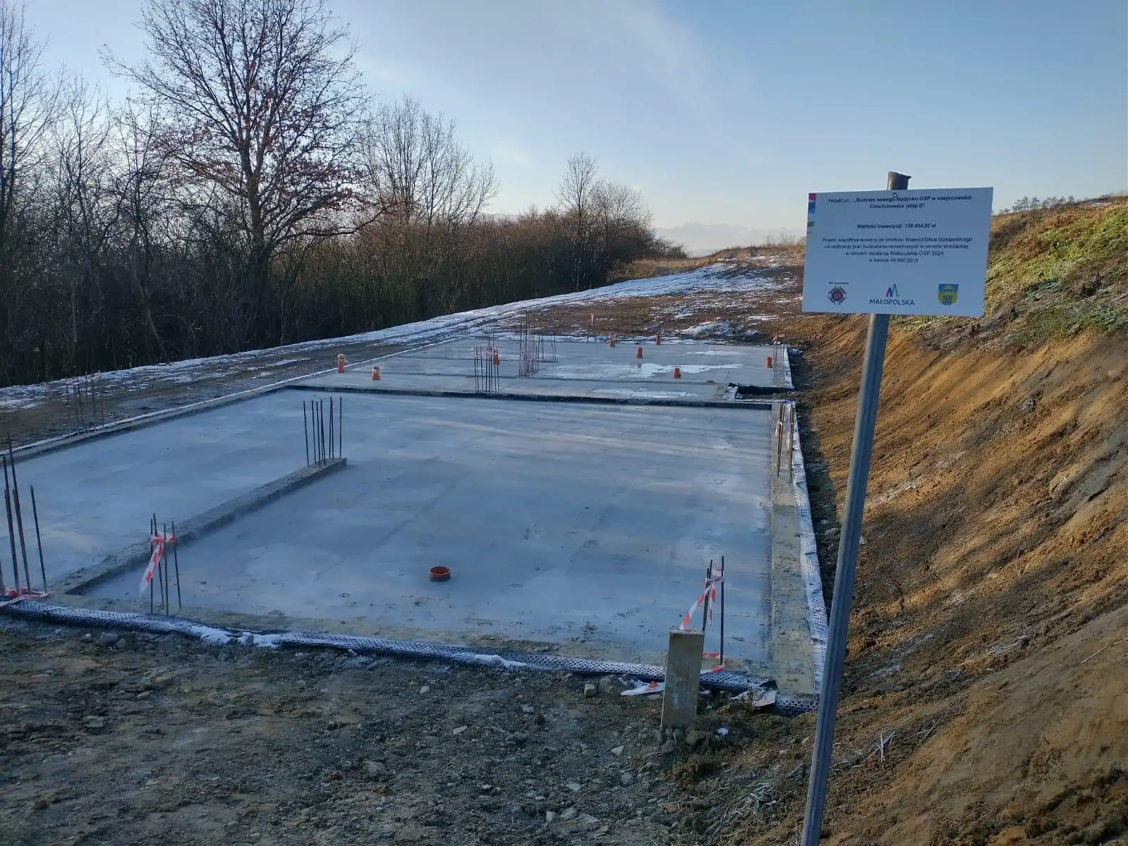 Pierwszy etap budowy nowego budynku OSP w Chochorowicach zakończony