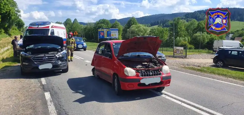 Kolizja w Łabowej. Dwie osoby poszkodowane