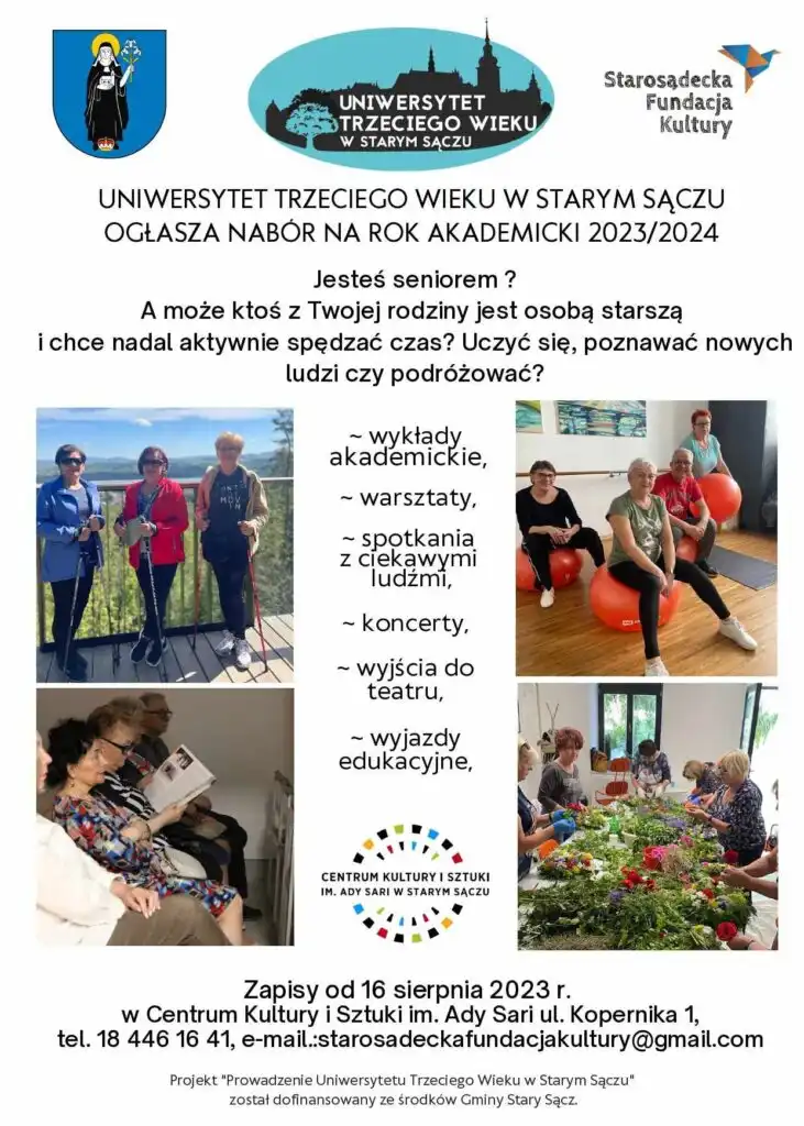 16 sierpnia ruszają zapisy do Uniwersytetu Trzeciego Wieku w Starym Sączu