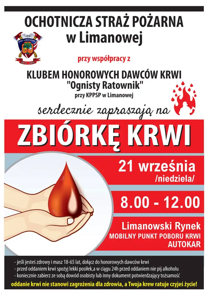 Oddaj krew, podaruj życie. Limanowa zaprasza na akcję honorowego krwiodawstwa