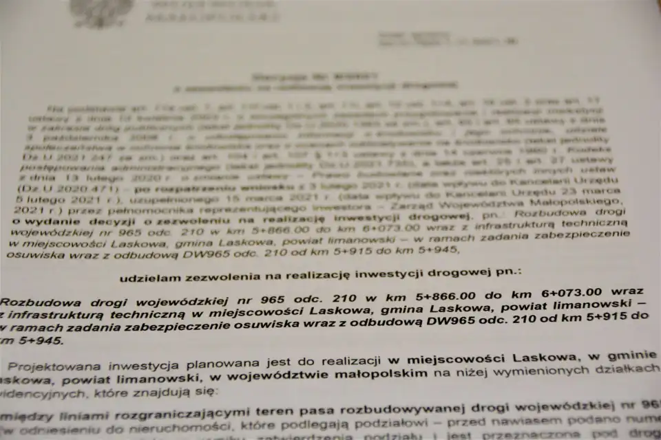 Kolejne inwestycje na małopolskich drogach m.in. w miejscowości Laskowa
