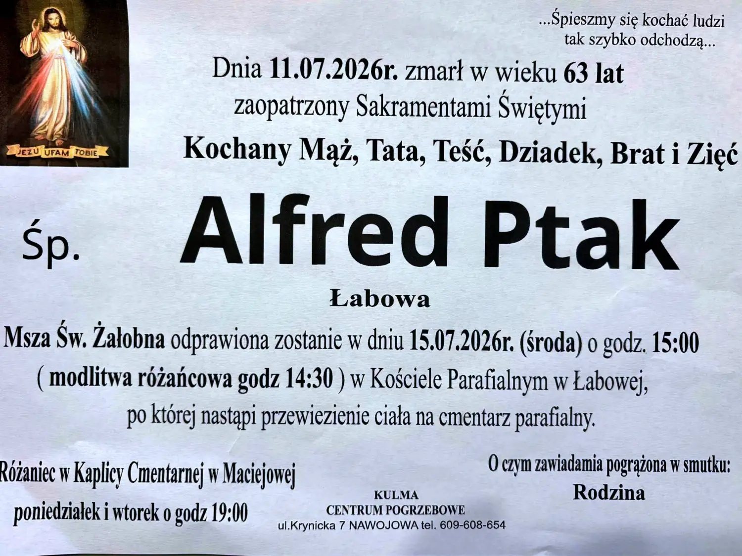 Nie żyje emerytowany strażak Alfred Ptak. Przez lata służył mieszkańcom regionu