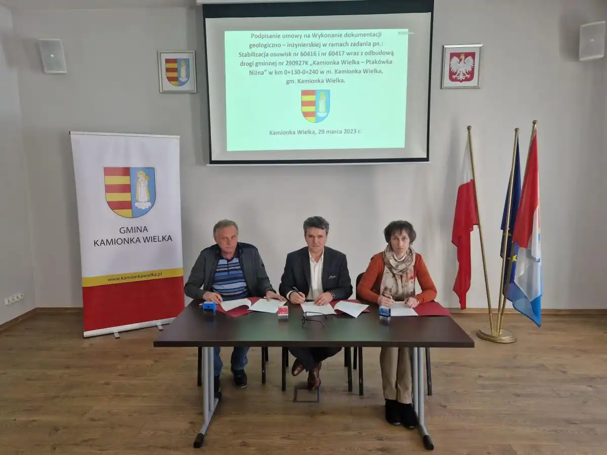 Podpisano umowę na wykonanie dokumentacji geologiczno – inżynierskiej w celu stabilizacji osuwiska „Ptakówka Niżna”