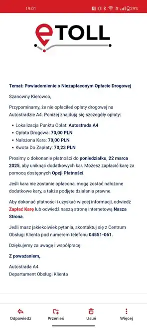 Uwaga! Oszuści podszywają się pod e-TOLL. Nie daj się nabrać