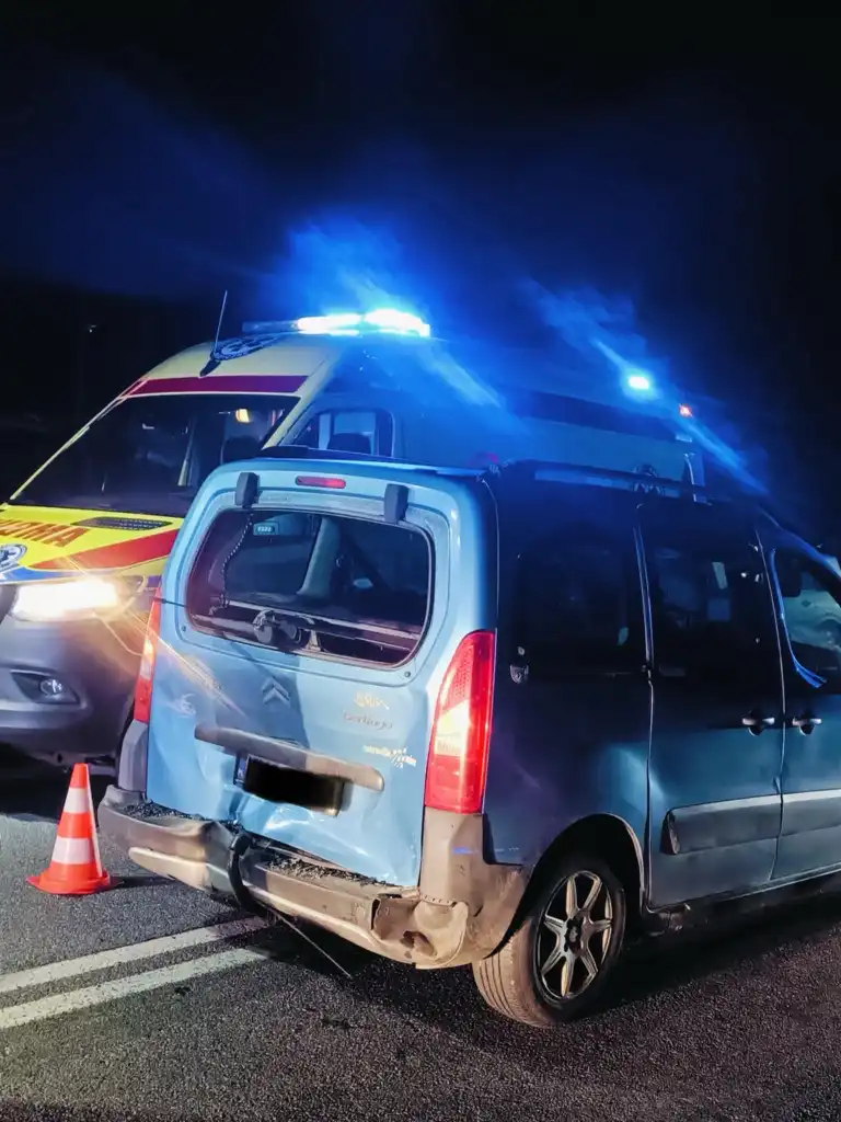 Kolizja na drodze krajowej w Nowej Wsi