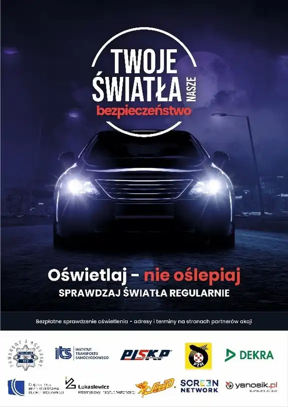 Sprawdź swoje światła za darmo. Rusza kampania 'Twoje światła – nasze bezpieczeństwo'