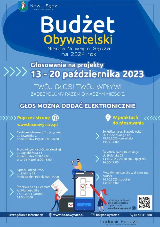 Nowy Sącz: ruszyło głosowanie na projekty do Budżetu Obywatelskiego na 2024 rok