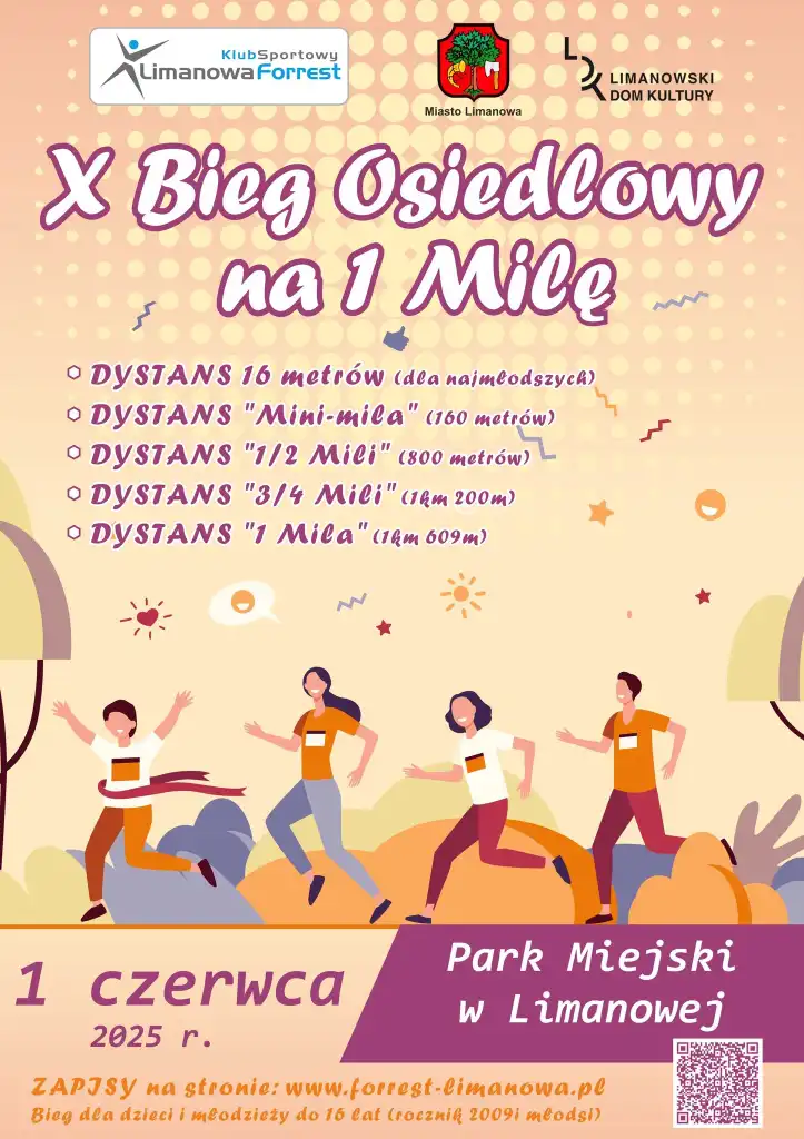 Bieg z okazji Dnia Dziecka w Limanowej. Zabawa i ruch na świeżym powietrzu