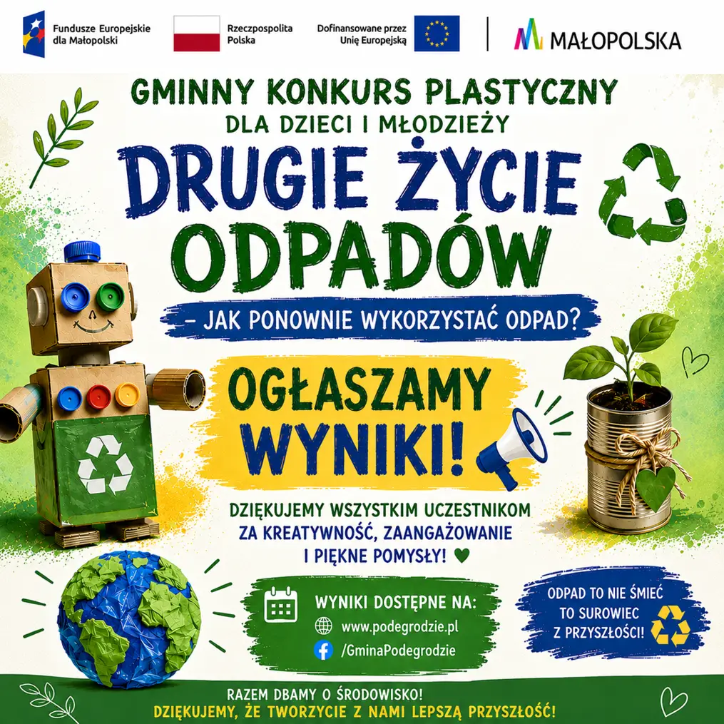 Młodzi mieszkańcy pokazali, że odpady mogą dostać drugie życie. Gmina Podegrodzie nagrodziła laureatów