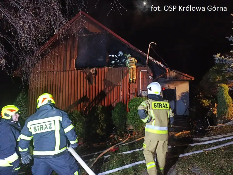 Pożar w Kamionce Wielkiej. Płonął drewniany budynek mieszkalny