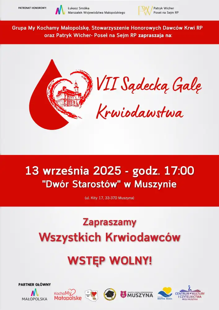 Sądecka Gala Krwiodawstwa. Bohaterowie codzienności znów spotkają się w Muszynie