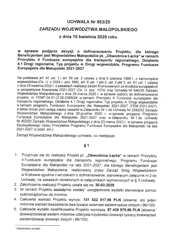Inwestycyjny boom w Gminie Łącko. 110 milionów złotych na rozwój