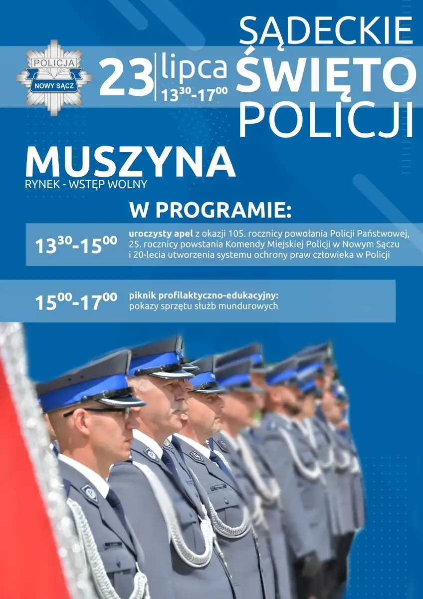 23 lipca Sądeckie Święto Policji na Rynku w Muszynie