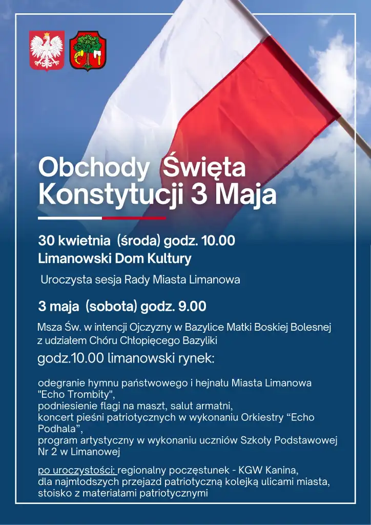 234. rocznica uchwalenia Konstytucji 3 Maja. Obchody w Limanowej