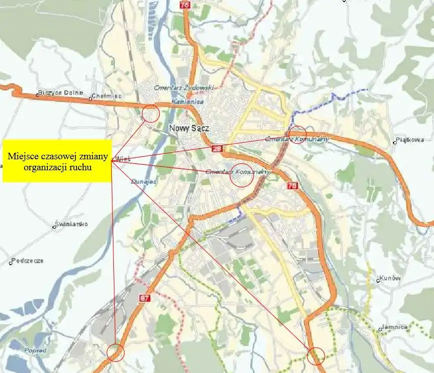 Nowy Sącz: Zmiany w organizacji ruchu w związku z Dniem Wszystkich Świętych
