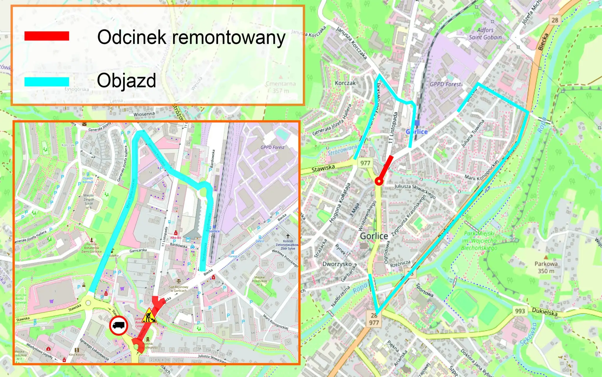 Uwaga, kierowcy! Remont ul. Bieckiej w Gorlicach – zmiana organizacji ruchu od 6 listopada