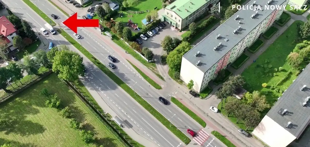 Nowy Sącz: Policyjny dron rejestrował wykroczenia w rejonie przejść dla pieszych
