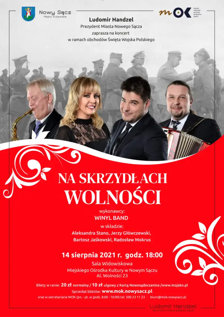 14 sierpnia w MOK Koncert patriotyczny "Na skrzydłach Wolności"