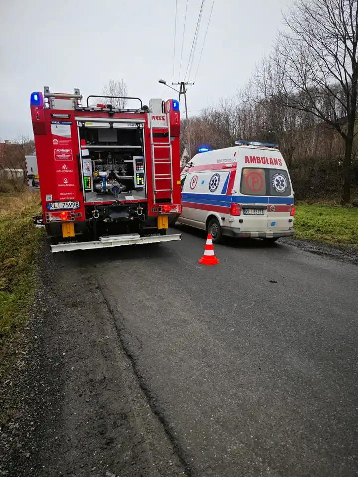 Wypadek w Woli Skrzydlańskiej. Samochód rozbił się o drzewo, jedna osoba ranna