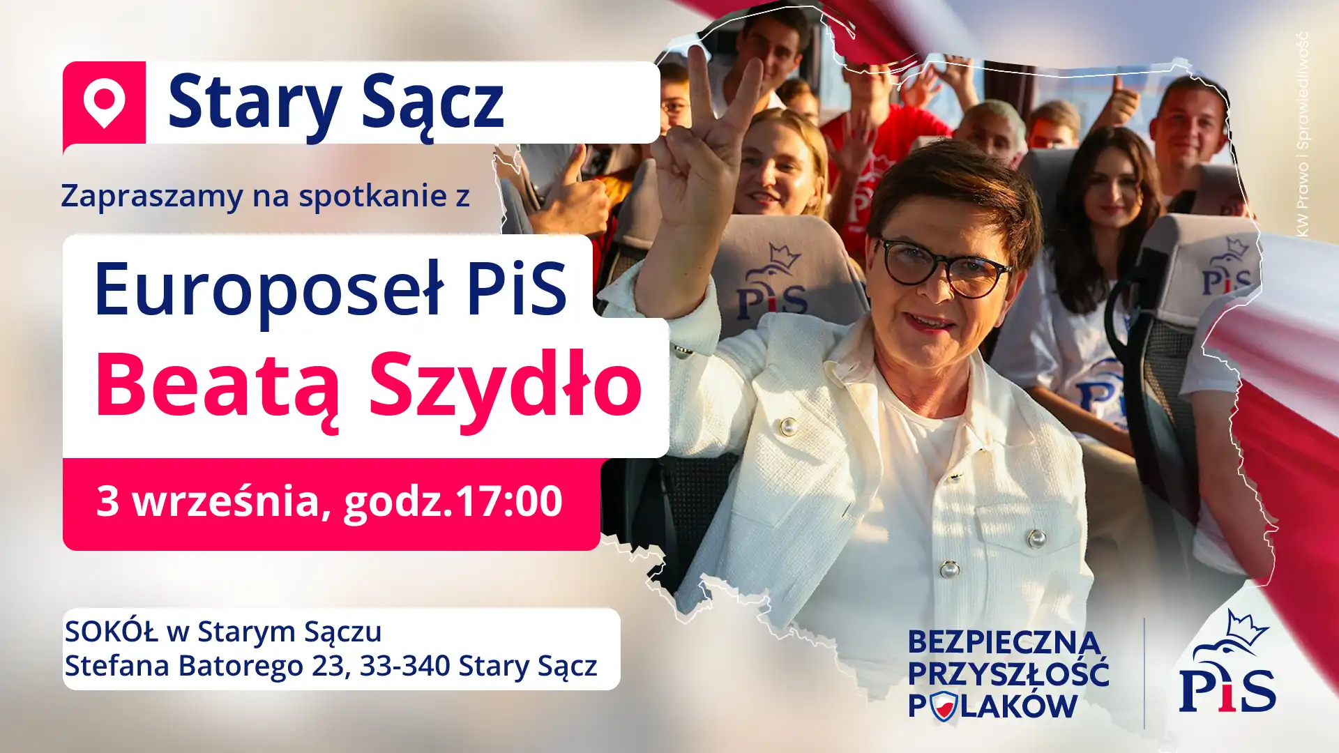 Stary Sącz: 3 września spotkanie z Europoseł Beatą Szydło