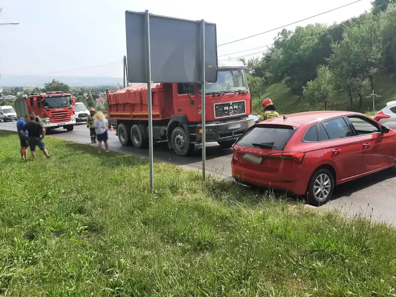 Kolizja na ul. Tarnowskiej w Nowym Sączu