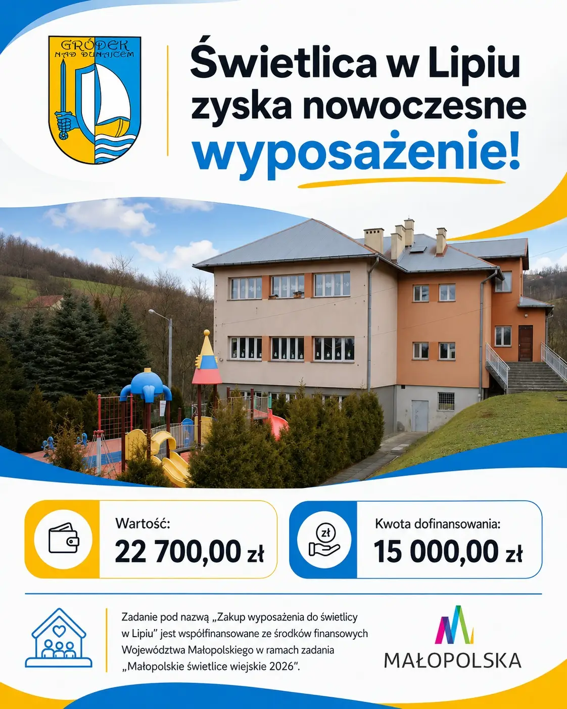 Świetlica w Lipiu z nowym wyposażeniem dzięki dofinansowaniu