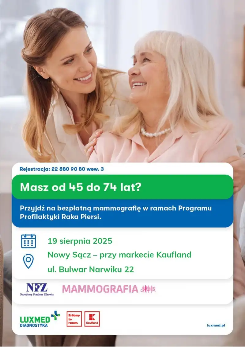 Bezpłatne badania mammograficzne w Nowym Sączu